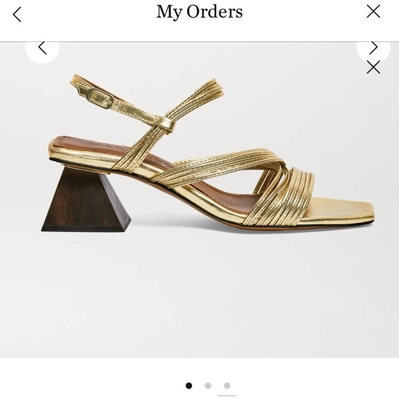 Souliers Martinez Penelope 55 Metallic Leather Slingback Sandals - Picture 9 of 9